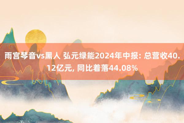 雨宫琴音vs黑人 弘元绿能2024年中报: 总营收40.12亿元， 同比着落44.08%