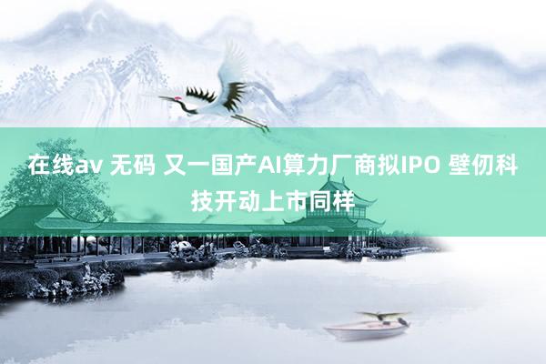 在线av 无码 又一国产AI算力厂商拟IPO 壁仞科技开动上市同样