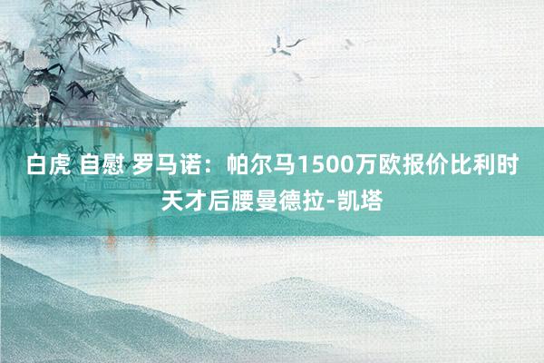 白虎 自慰 罗马诺：帕尔马1500万欧报价比利时天才后腰曼德拉-凯塔