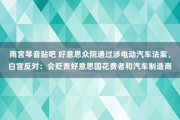 雨宫琴音贴吧 好意思众院通过涉电动汽车法案，白宫反对：会贬责好意思国花费者和汽车制造商