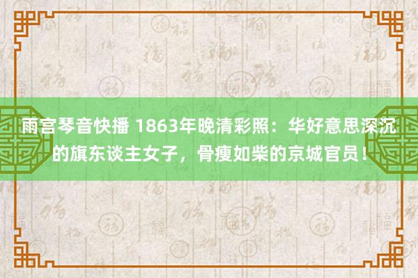 雨宫琴音快播 1863年晚清彩照：华好意思深沉的旗东谈主女子，骨瘦如柴的京城官员！