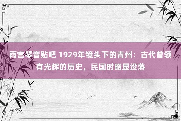 雨宫琴音贴吧 1929年镜头下的青州：古代曾领有光辉的历史，民国时略显没落