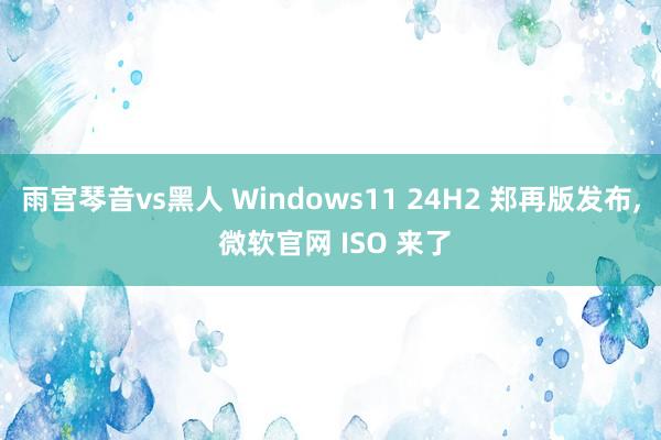 雨宫琴音vs黑人 Windows11 24H2 郑再版发布， 微软官网 ISO 来了