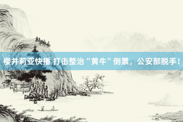 樱井莉亚快播 打击整治“黄牛”倒票，公安部脱手！