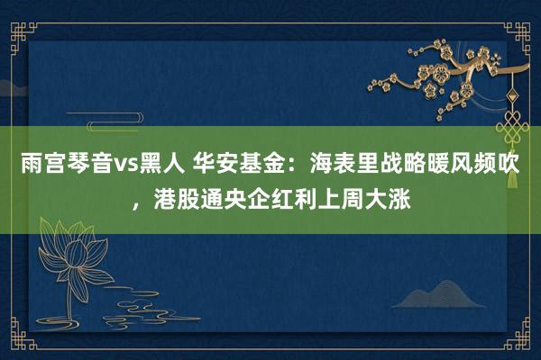 雨宫琴音vs黑人 华安基金：海表里战略暖风频吹，港股通央企红利上周大涨