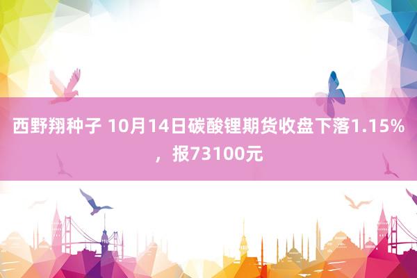 西野翔种子 10月14日碳酸锂期货收盘下落1.15%，报73100元