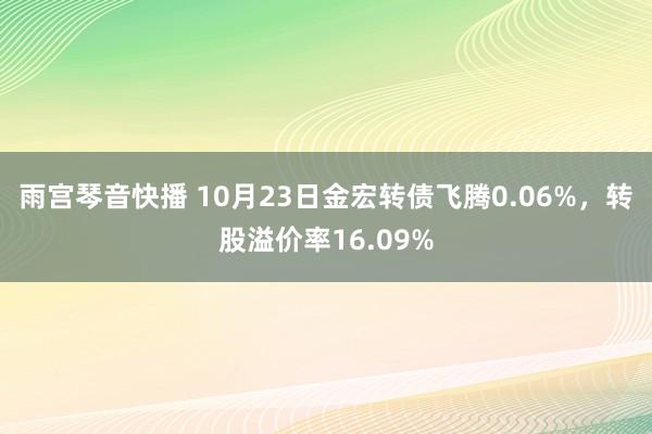 雨宫琴音快播 10月23日金宏转债飞腾0.06%，转股溢价率16.09%