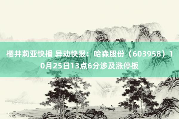 樱井莉亚快播 异动快报：哈森股份（603958）10月25日13点6分涉及涨停板