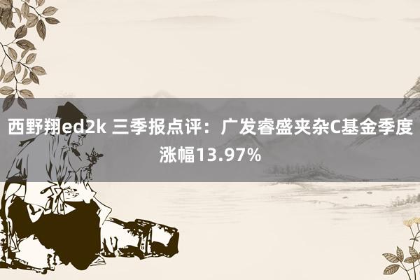 西野翔ed2k 三季报点评：广发睿盛夹杂C基金季度涨幅13.97%