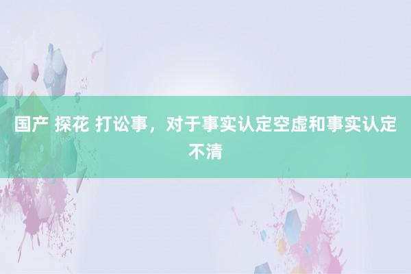 国产 探花 打讼事，对于事实认定空虚和事实认定不清