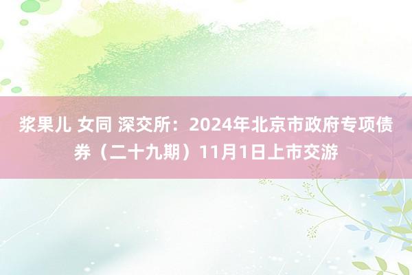 浆果儿 女同 深交所：2024年北京市政府专项债券（二十九期）11月1日上市交游