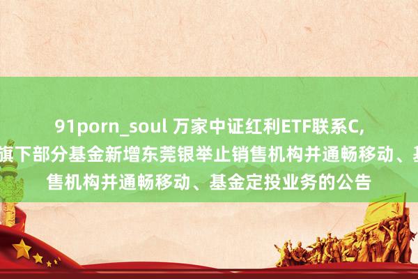 91porn_soul 万家中证红利ETF联系C，红利ETF联系: 对于旗下部分基金新增东莞银举止销售机构并通畅移动、基金定投业务的公告