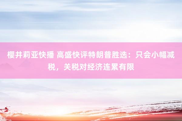 樱井莉亚快播 高盛快评特朗普胜选：只会小幅减税，关税对经济连累有限