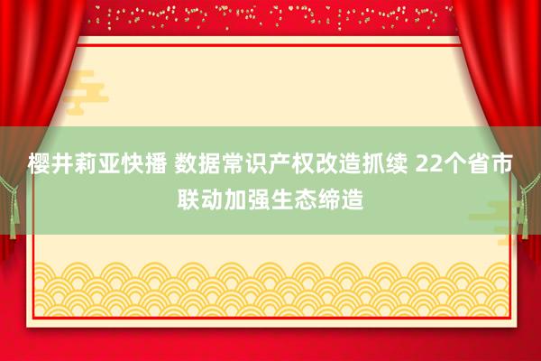 樱井莉亚快播 数据常识产权改造抓续 22个省市联动加强生态缔造