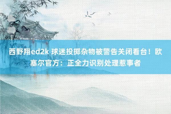 西野翔ed2k 球迷投掷杂物被警告关闭看台！欧塞尔官方：正全力识别处理惹事者