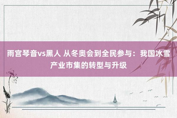 雨宫琴音vs黑人 从冬奥会到全民参与：我国冰雪产业市集的转型与升级