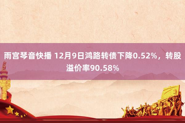 雨宫琴音快播 12月9日鸿路转债下降0.52%，转股溢价率90.58%