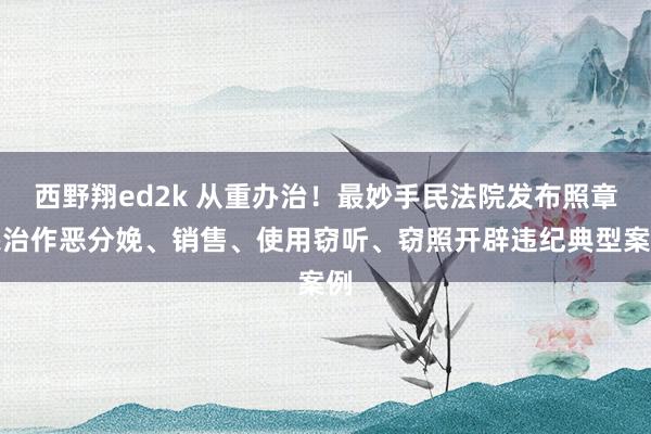 西野翔ed2k 从重办治！最妙手民法院发布照章惩治作恶分娩、销售、使用窃听、窃照开辟违纪典型案例