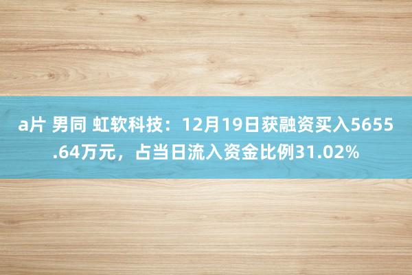 a片 男同 虹软科技：12月19日获融资买入5655.64万元，占当日流入资金比例31.02%