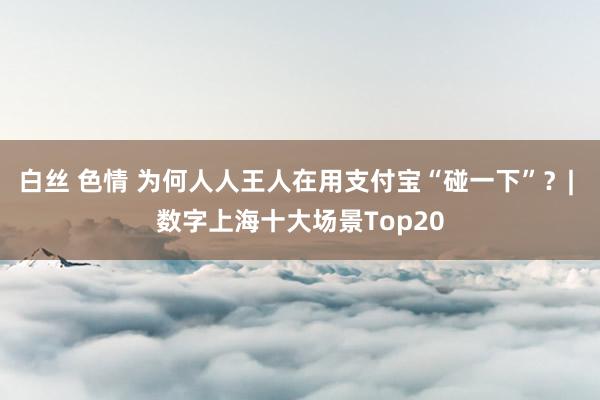 白丝 色情 为何人人王人在用支付宝“碰一下”？| 数字上海十大场景Top20