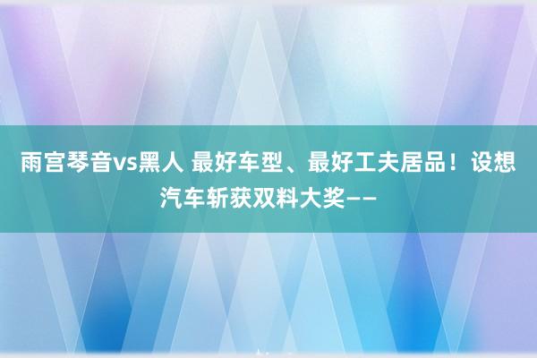 雨宫琴音vs黑人 最好车型、最好工夫居品！设想汽车斩获双料大奖——