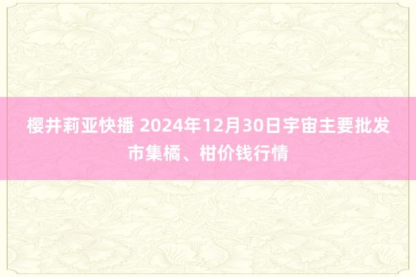 樱井莉亚快播 2024年12月30日宇宙主要批发市集橘、柑价钱行情