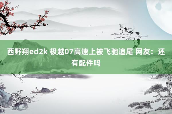 西野翔ed2k 极越07高速上被飞驰追尾 网友：还有配件吗