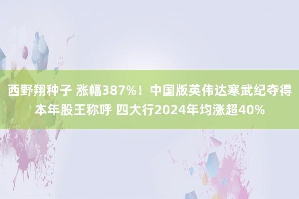 西野翔种子 涨幅387%！中国版英伟达寒武纪夺得本年股王称呼 四大行2024年均涨超40%