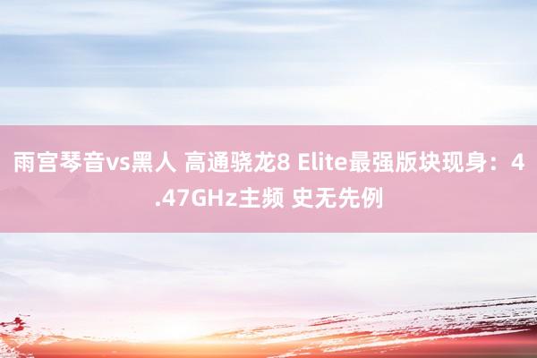 雨宫琴音vs黑人 高通骁龙8 Elite最强版块现身：4.47GHz主频 史无先例