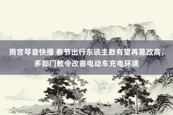 雨宫琴音快播 春节出行东谈主数有望再篡改高，多部门敕令改善电动车充电环境