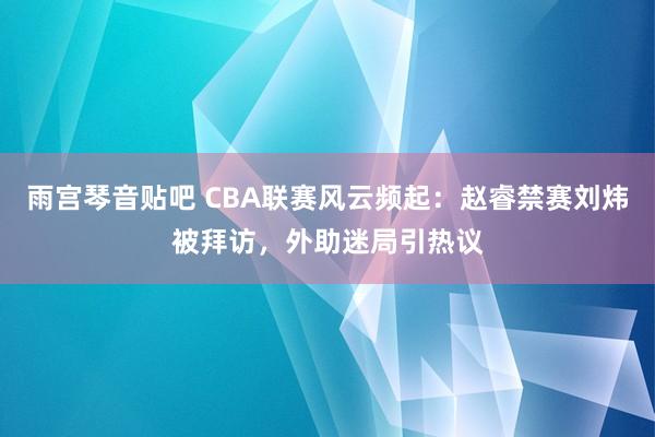 雨宫琴音贴吧 CBA联赛风云频起：赵睿禁赛刘炜被拜访，外助迷局引热议