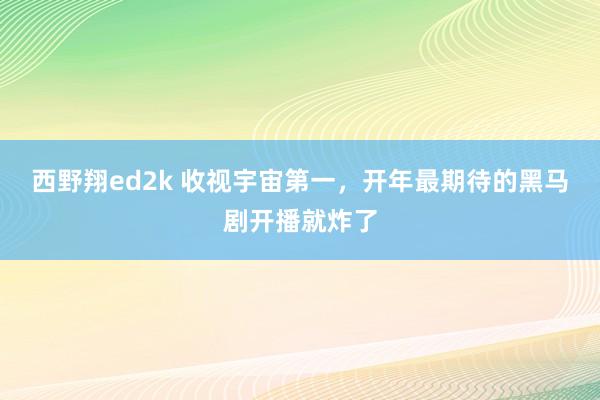 西野翔ed2k 收视宇宙第一，开年最期待的黑马剧开播就炸了