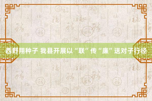 西野翔种子 我县开展以“联”传“廉”送对子行径