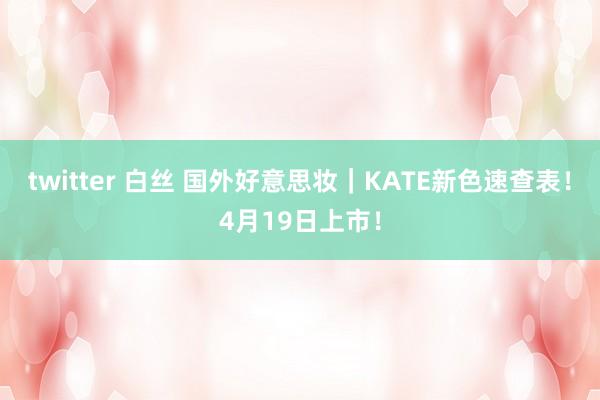 twitter 白丝 国外好意思妆｜KATE新色速查表！4月19日上市！