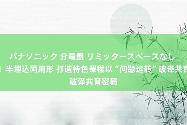 パナソニック 分電盤 リミッタースペースなし 露出・半埋込両用形 打造特色课程以“问题运转”破译共育密码